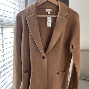 J. Crew Factory Women's Schoolboy Tan Sweater Blazer M